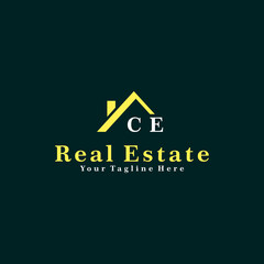 CE Initials Real Estate Logo Vector Art  Icons  and Graphics