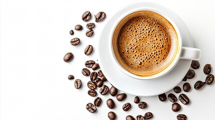 Professional Coffee Isolated on White Background for Ad Campaigns and Promotions