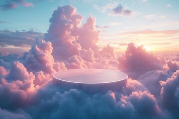 Minimal pedestal with background for product mock-up