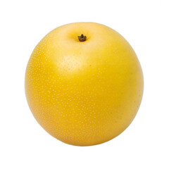 Single Ripe Yellow Asian Pear Isolated on Black Background