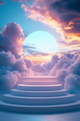 Minimal pedestal with background for product mock-up