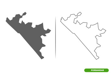 Porbandar District of Gujarat State map.