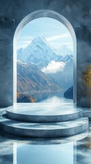 Minimal pedestal with background for product mock-up