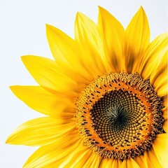 Fototapeta premium Radiant sunflower blossom a golden spiral