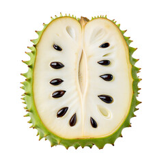 Soursop Fruit Halved Showing Seeds and Texture