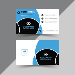 Modern, creative, and simple double-sided landscape orientation clean vector corporate business card template with stylish colour for business and personal use illustration design
