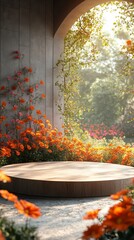 Minimal pedestal with background for product mock-up