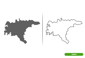 Surat District of Gujarat State map.