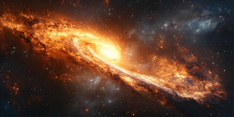 Obraz premium Captivating Cosmic Phenomenon Swirling Energies of a Dark and Moody Outer Space Black Hole