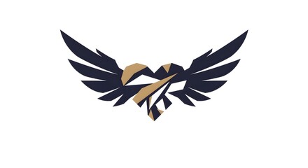 Obraz premium Abstract Eagle Logo Design with Geometric Shapes and Bold Wings