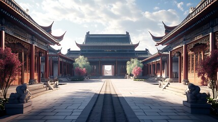 Traditional pagoda standing tall amidst snowy mountains high resolution picture