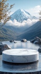 Minimal pedestal with background for product mock-up