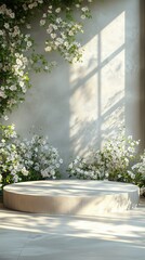 Minimal pedestal with background for product mock-up