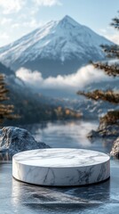 Minimal pedestal with background for product mock-up