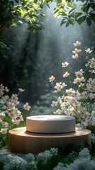 Minimal pedestal with background for product mock-up