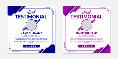 Modern and professional creative clients testimonial or clients feedback review template design with clean organic shapes