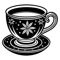 Tea cup on white background 