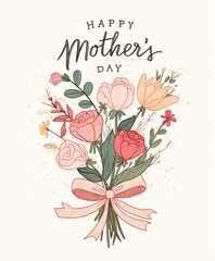 Happy Mother's Day illustration.