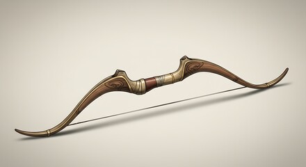 Obraz premium Classic Wooden Bow with String and Decorative Accents