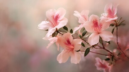 Obraz premium Soft Pastel Backdrop with Delicate Pink Flowers for Serene and Elegant Atmosphere