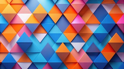 Obraz premium Abstract Colorful Triangular Pattern Background A vibrant and dynamic composition of geometric shapes, showcasing a captivating interplay of hues and textures, ideal for diverse design applications.