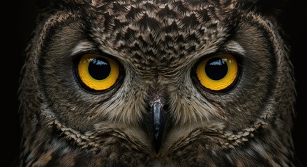 Obraz premium Symmetrical Owl Face Close-Up