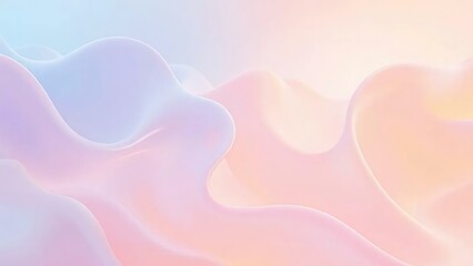 Obraz premium Pastel Dreamscape Abstract Waves of Lavender Peach and Sky Blue