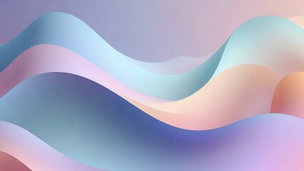 Pastel Waves Abstract Layers of Serenity in Blue Pink and Lavender