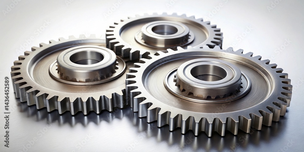 Poster Precisely Intermeshed Cogwheels A Detailed Study of Mechanical Components in Seamless Operation