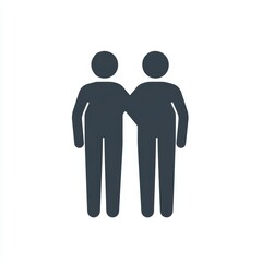 People friendship  icon. filled flat sign for mobile concept and web design. Two friends standing glyph icon. Symbol, logo illustration. AI