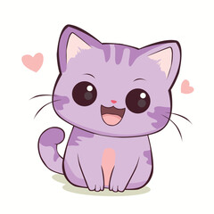 anime cartoon character orange color cute cat in spring, drawing, happy cute, art, animal, kitten, pet, graphic, cat