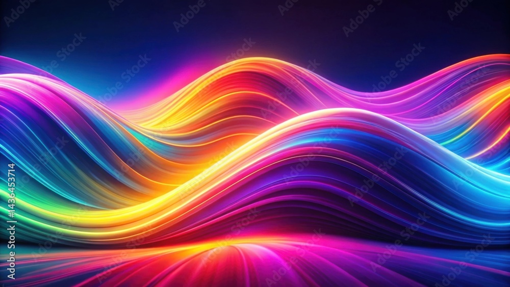 Aufkleber Abstract Vibrant Swirling Hues of Color Creating Dynamic Wave Patterns with Glowing Effects