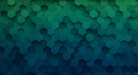 Emerald Hexagon Depths AI Generated