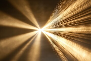 Golden light rays converging to a central point