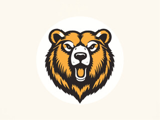 Bear logo design. Bear Head Logo. Angry Bear. Vector logo illustration. 