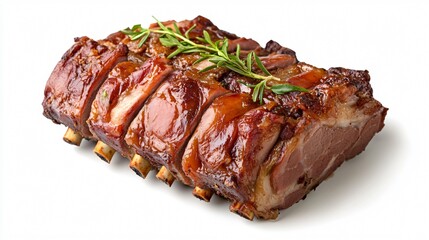 Delicious Pulled Pork Isolated on White Background - High-Quality Cut Out Image