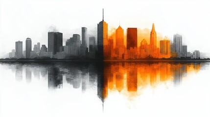 Fototapeta premium Divided Cityscape