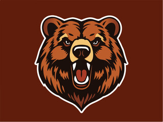 Bear logo design. Bear Head Logo. Angry Bear. Vector logo illustration. 