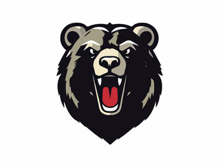 Bear logo design. Bear Head Logo. Angry Bear. Vector logo illustration. 