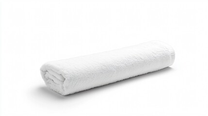 Obraz premium Luxury Rolled White Towels on Clean White Background for Spa or Hotel Use