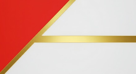 Obraz premium Crimson & Gold Geometry AI Generated