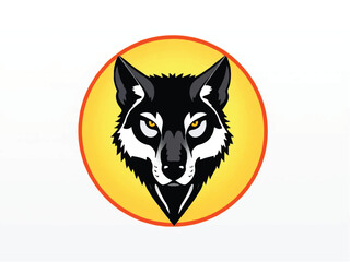 Wolf logo. Wild head wolf fierce face logo design. Wolf head icon, wolf head simple logo vector silhouette. 