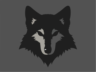 Wolf logo. Wild head wolf fierce face logo design. Wolf head icon, wolf head simple logo vector silhouette. 