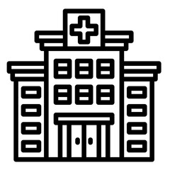Hospital Building  Icon Element For Design	