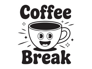 Fun coffee break graphic design for print or digital media.