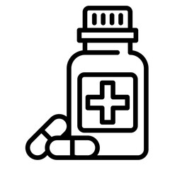 Medicine Bottle  Icon Element For Design	
