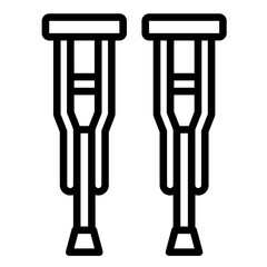 Crutches Support  Icon Element For Design	