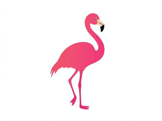 Fototapeta premium Minimalistic flamingo logo icon isolated on a white background. Flamingo vector illustration.