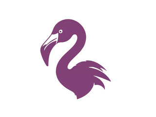 Minimalistic flamingo logo icon isolated on a white background. Flamingo vector illustration.