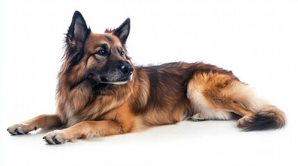 Majestic Shepherd Dog Isolated on White Background for Professional Projects